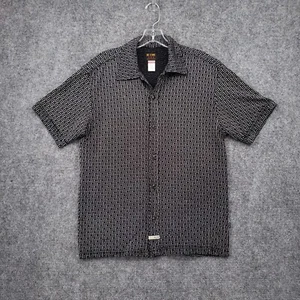 VINTAGE BC Ethic Button Up Shirt Men Medium Gray Smooth Custom Fit Pearl Snap - Picture 1 of 12