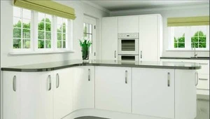 Matt White Slab Handless Rigid built Urbani Kitchen, by MAK - Picture 1 of 5