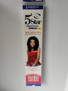 Harlem 125 5 Star Indian Remi Wet & Wavy Human Hair New Oprah 5PC Weave - Picture 1 of 8