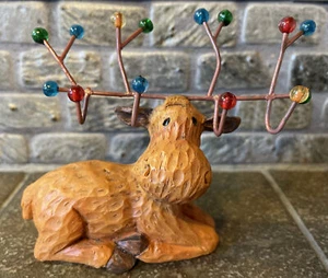Weihnachten Rentier Figur/Kartenhalter Harzmaterial kitschig & süß - Bild 1 von 8