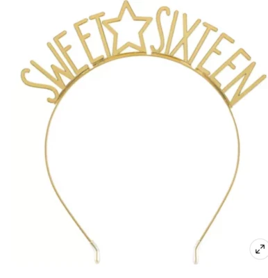 Diadema Sweet 16 - dorada Foto 1 de 3