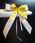 Antennenschleifen " Lisa " zur Hochzeit SCH0070 im 25er Set - weiß, gelb