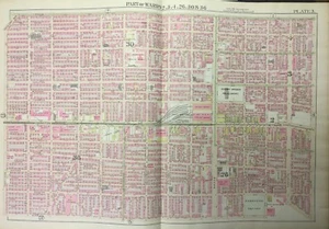 1895 PHILADELPHIA PARRIDGWAY BIBLIOTHEK BETHANY KIRCHE PASSYUNK QUADRAT ATLAS KARTE - Bild 1 von 4