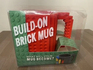 RED Build On Brick Coffee Mug Cup 12 oz Compatible with Major Building Blocks - Picture 1 of 3