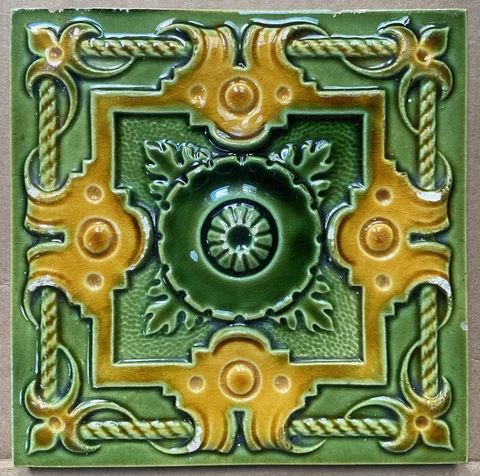 ANTIQUE HELMAN BELGIUM - MAJOLICA TILES  C1900 Cover
