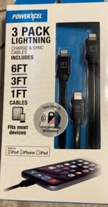 1 PC 3 Pack In Each Lightning Charge & Sync Cables 6ft, 3ft, 1ft IPhone - Picture 1 of 1