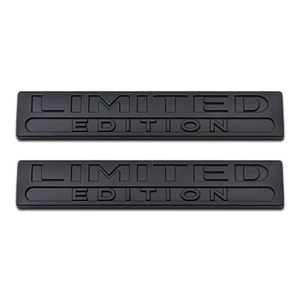 2x Matte Black Metal Limited Edition Logo Fender Trunk Luxury Emblem SUV Badge - Picture 1 of 6