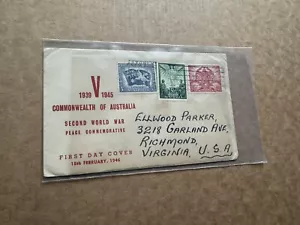 Australia 1945 FDC +WWII Victory Set #200-202 +V-Sign Cachet +Historical - Picture 1 of 2