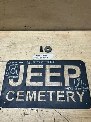 87-01 Jeep Cherokee XJ Comanche MJ OEM 4.0 Crankshaft Crank Pulley Bolt + Spacer - Image 1 of 4