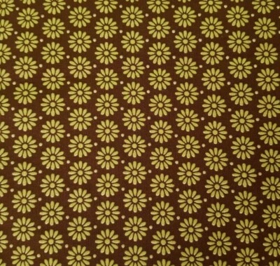 Telas SPX de chocolate Linda Maron de 1 yarda punteadas florales verdes marrones Foto 1 de 2