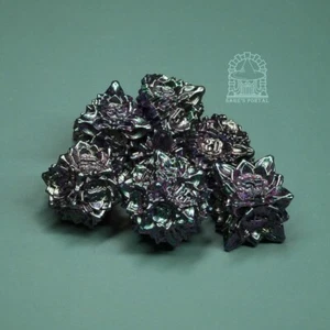 Sage's Deadly Lotus Witch's Curse Metal Polyhedral Dice Set | Dnd Diceset - Picture 1 of 11