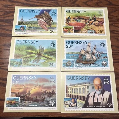 Lot of 6 Guernsey First Day Issue Stamp Cards 1982 - Image 1 of 2