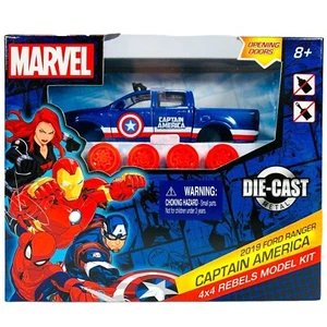 Kit modelo Marvel 4x4 Rebels - Capitán América - Camión fundido a presión Ford Ranger 2019 - Imagen 1 de 5