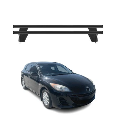 Barras transversales de techo de punto fijo para Mazda 3 Hatchback 2010-2013 negras 2 piezas Foto 1 de 4