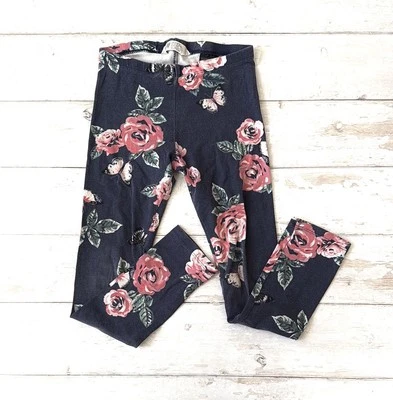 H&M Niños 7/8 Niñas Azul Marino Floral Rosa Flor Leggings Pantalones Talla 7 8 Foto 1 de 3