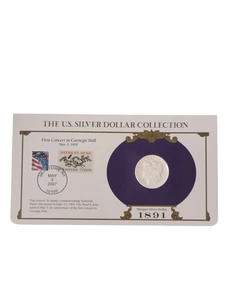 PCS 1891 P dólar de plata Morgan y panel de estampillas - colección de dólares de plata de EE. UU. - Imagen 1 de 4