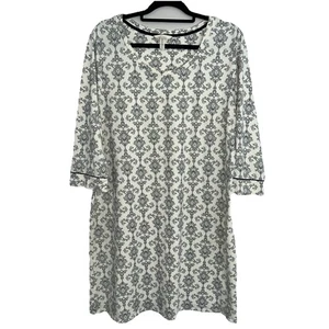 Soma X Large Black White Print Novelty 3/4 Sleeve Soft Stretch Casual Dress - Picture 1 of 6