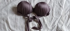 VICTORIA'S SECRET 34B MAUVE BROWN UNDERWIRE PUSH UP PADDED STRAPLESS BIKINI TOP - Picture 1 of 9