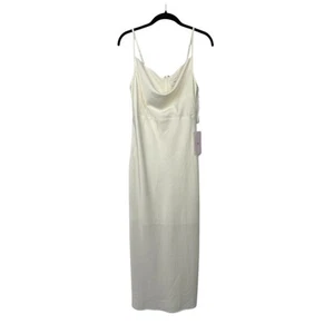 Abito slip BHLDN Cali raso charmeuse crema ostrica avorio taglia 4 Anthropologie - Foto 1 di 14
