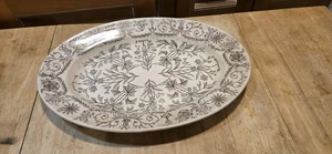 Antico piatto Royal Premium T&R Boote Ironstone marrone e bianco 17X11,5" - Foto 1 di 17