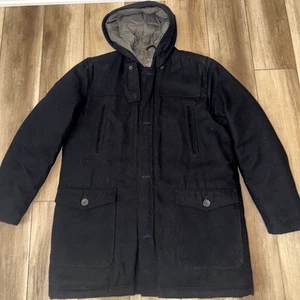 LL Bean Down Filled Wool Allagash Parka Coat Black Men's XLT 291780 Super Warm - Picture 1 of 11