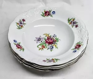CUENCOS DE SOPA WALBRZYCH 8 1/4" DE COLECCIÓN - FLOR DE MEISEN - COMO NUEVOS - 4 DISPONIBLES - Imagen 1 de 4