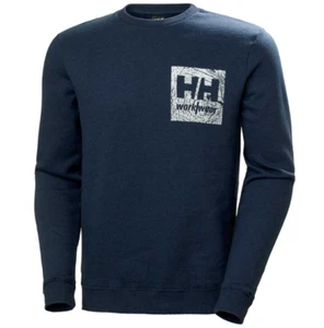 Helly Hansen Graphic Sweatshirt Navy Melange - Picture 1 of 8