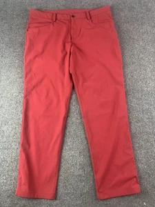 Lululemon ABC Classic Fit Warpstreme Mens Chino Pants Size 36x31 Red - Picture 1 of 9