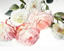 Garden Rose  watercolour  painting Flower Artwork  Original Art   Ukrainian Art 