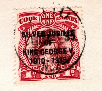 Cubierta COOK ISLANDS KGV PLATA JUBILEO Excelente Rara 1935 *Atiu* CDS {samwells} YR14 Foto 1 de 4