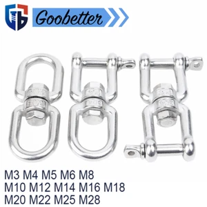 Connettore Gancio Girevole Occhio a Ganascia Acciaio Inox A2 304 M3 a M28 Catena Link - Foto 1 di 27