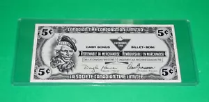 1989 CANADIAN TIRE STORE MONEY FIVE CENT NOTE 5 CENTS SERIAL # A6659738 - Picture 1 of 2