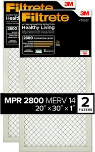 Filtrete 20x30x1 Air Filter, MPR 2800, MERV 14, Healthy Living Ultrafine 3-Month - Picture 1 of 8