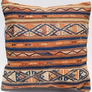 24 "X24" DISEÑO DE LA HABITACIÓN KURDISH KILIM FUNDAS DE ALMOHADA DE LANA CUADRADA ALFOMBRAS DE ÁREA TEJIDAS A MANO - Imagen 1 de 3
