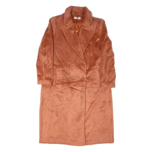 GLAMOROUS Faux Fur Overcoat Coat Brown Womens UK 14 - Picture 1 of 6
