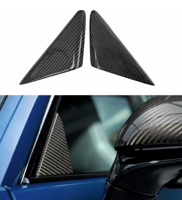 Dry Carbon Fiber Front Triangle A Pillar Covers For Porsche 991 911 2013-2019 - Image 1 of 4
