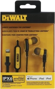 Dewalt Jobsite Earphones for Lightning - iPhone, iPad, iPod (New In Box) - Picture 1 of 8