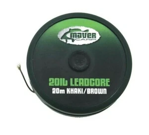 Maver Carp 20lb Leadcore Khaki Brown line / string 20m & Splicing Needle Fishing - Picture 1 of 3