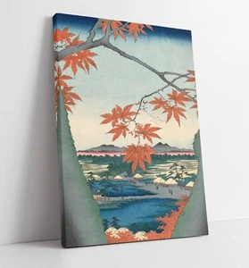 UTAGAWA HIROSHIGE, AHORNBÄUME BEI MAMA - LEINWANDKUNSTWERK BILDDRUCK - Bild 1 von 2