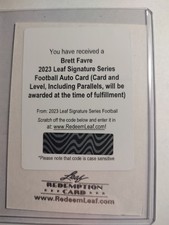 2023 Leaf Signature Brett Favre Auto 1/1 Redemption Card Green Bay Packers 1/1