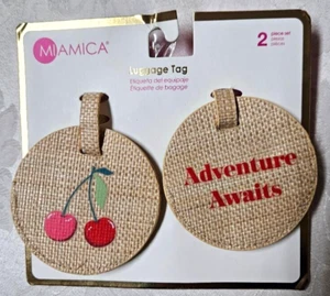 New Beautiful Designer MIAMICA Luggage Tag 2 Piece Set - Picture 1 of 5