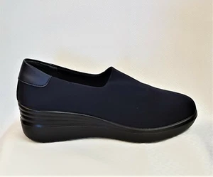 Flexus by Spring Step Noral Azul Marino Sin Cordones Elástico Lycra Wedgie Eur 38 EE. UU. 8 - Imagen 1 de 3