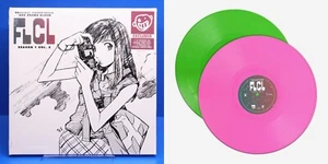 FLCL Vinyl Record Soundtrack Season 1 Vol 2 The Pillows 2 LP Green Pink - Picture 1 of 5
