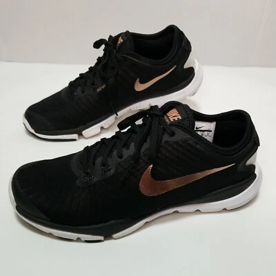 Zapatos de entrenamiento Nike Flex Supreme TR4 para mujer talla 8 negros/blancos/bronce Foto 1 de 4