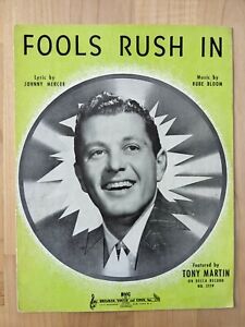Fools Rush In, Johnny Mercer & Rube Bloom, Tony Martin, Decca Record Sheet Music