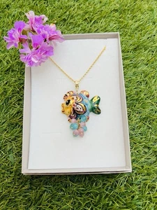 Collana Pesce colorato In ceramica di Caltagirone E Pietre Vere handmade - Foto 1 di 4