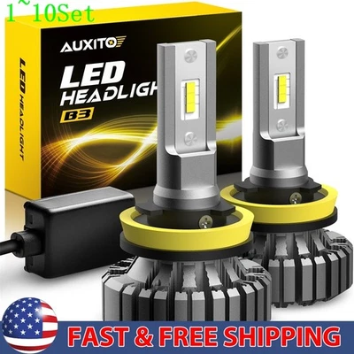 H11 LED Faro Luz Bombilla Baja Super Brillante 6500K Bombilla Devolución Gratuita Juego 1-10 Foto 1 de 4