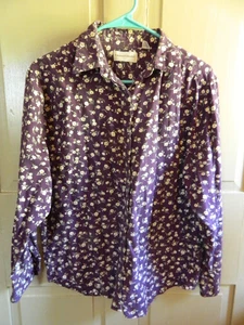 POTOMAC COLLECTION WOMENS BUTTON UP SHIRT Long Sleeve M  FLORAL 100% COTTON - Picture 1 of 5