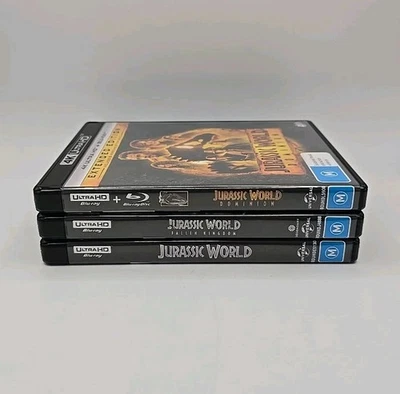 Jurassic World Trilogy 4K UHD Blu-ray - Region Free + Free Australian Postage - Image 1 of 4