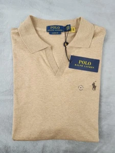 Polo Ralph Lauren Classic Fit Soft Touch V-neck Brown Polo Shirt Men's Medium - Picture 1 of 10